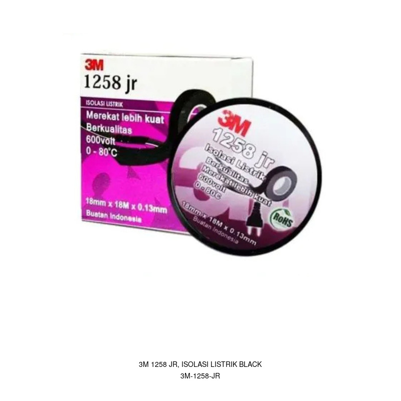3M 3M 1258 JR, Isolasi Listrik Black