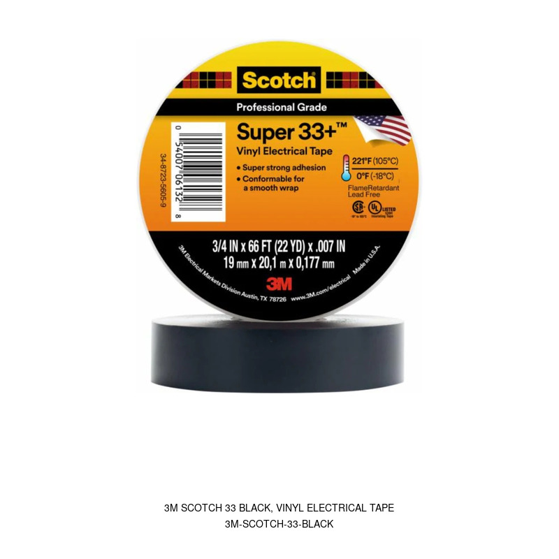 3M 3M Scotch 33 Black, Vinyl Electrical Tape