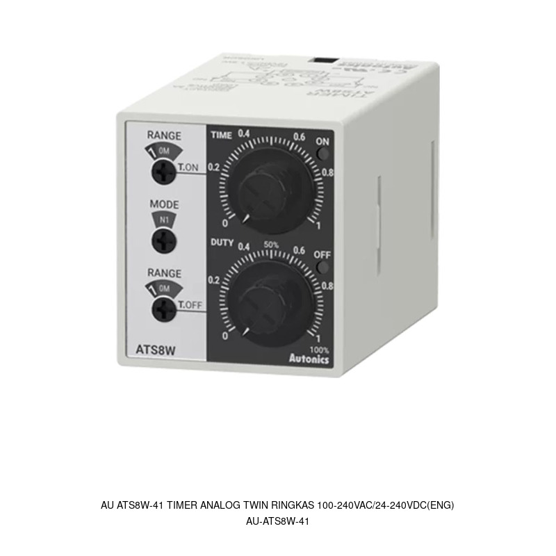 Autonics AU ATS8W-41 Timer Analog Twin Ringkas 100-240VAC/24-240VDC(ENG)