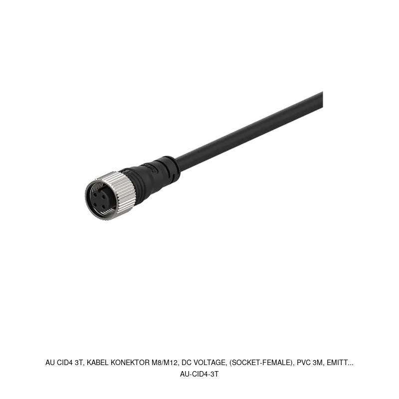 Autonics AU CID4 3T, Kabel Konektor M8/M12, DC voltage, (Socket-Female), PVC 3m, Emitter.