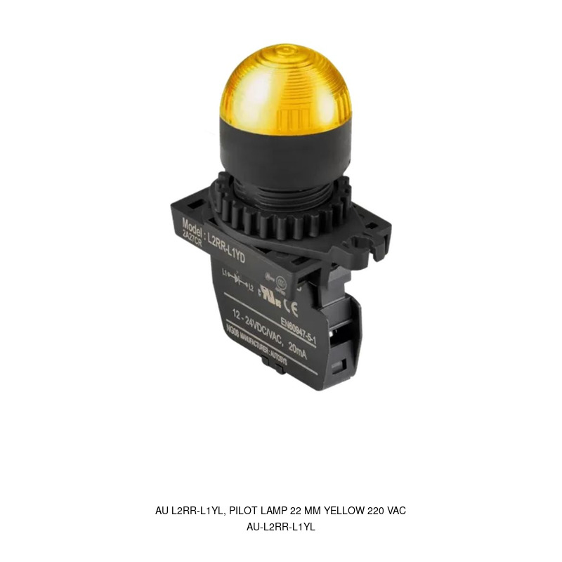 Autonics AU L2RR-L1YL, PILOT LAMP 22 MM YELLOW 220 VAC