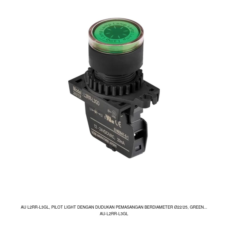 Autonics AU L2RR-L3GL, Pilot light dengan dudukan pemasangan berdiameter ร22/25, Green...