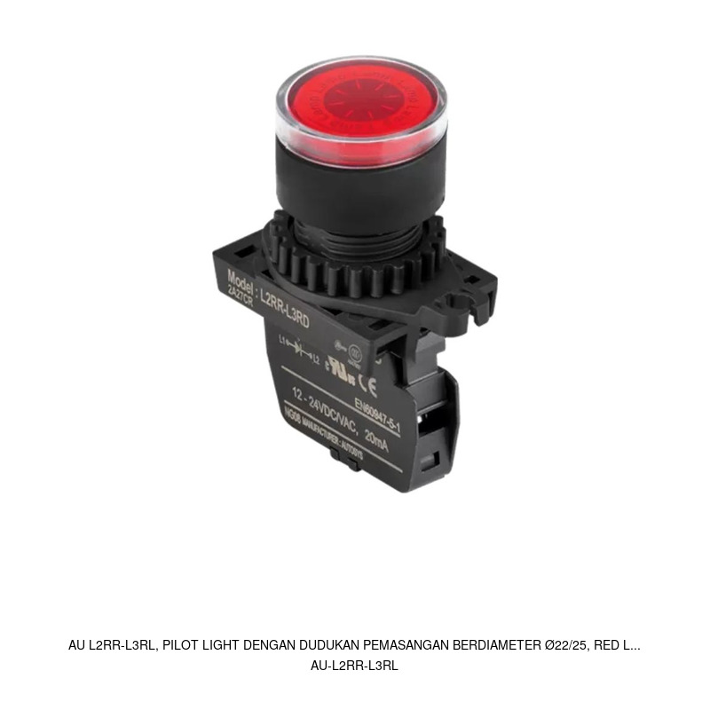 Autonics AU L2RR-L3RL, Pilot light dengan dudukan pemasangan berdiameter ร22/25, Red Lamp