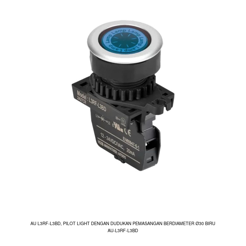 Autonics AU L3RF-L3BD, Pilot light dengan dudukan pemasangan berdiameter Ø30 Biru