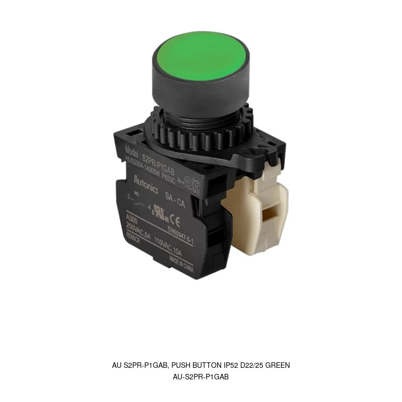 Autonics AU S2PR-P1GAB, PUSH BUTTON IP52 D22/25 GREEN