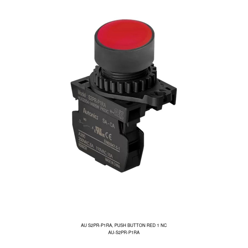 Autonics AU S2PR-P1RA, Push Button Red 1 NC