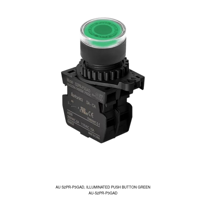 Autonics AU S2PR-P3GAD, ILLUMINATED PUSH BUTTON GREEN