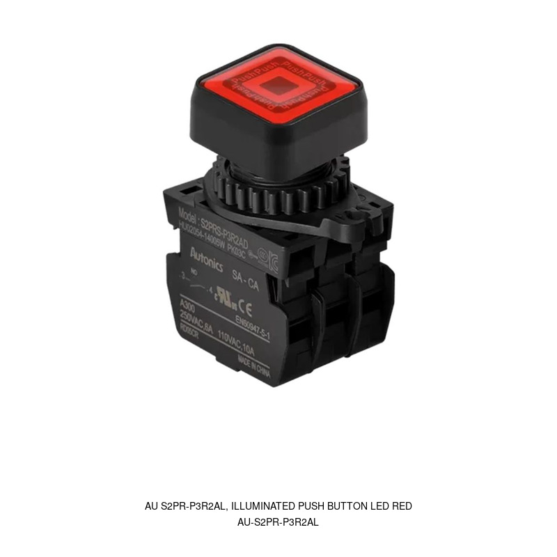 Autonics AU S2PR-P3R2AL, ILLUMINATED PUSH BUTTON LED RED