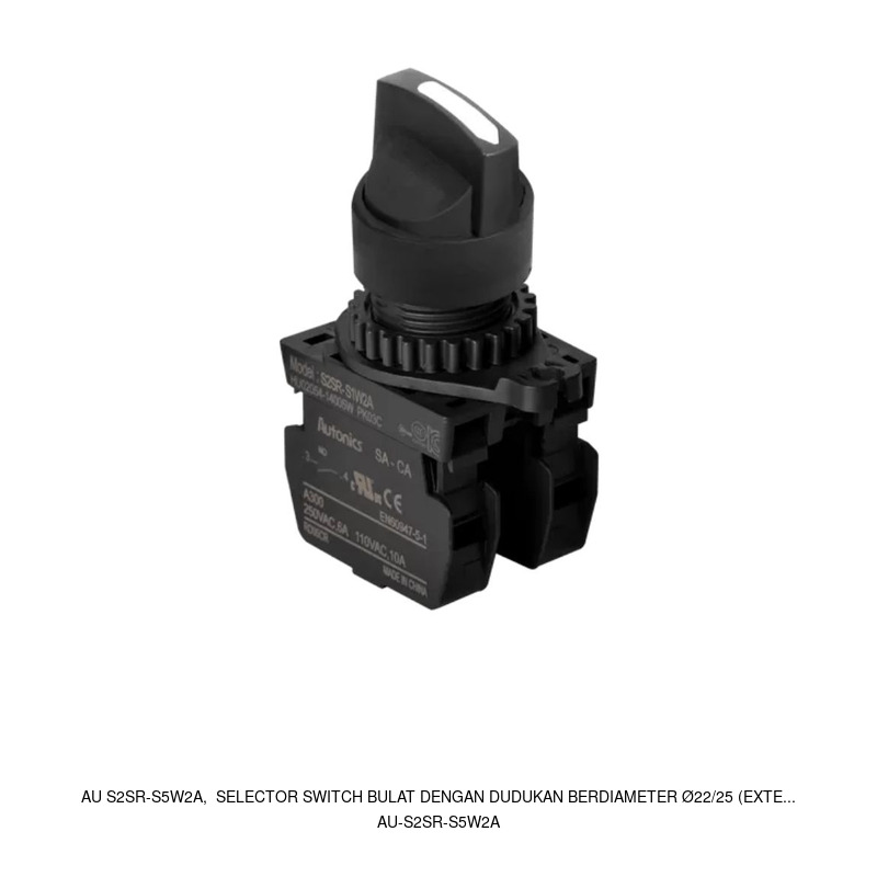 Autonics AU S2SR-S5W2A, Selector switch bulat dengan dudukan berdiameter ร22/25 (exte...