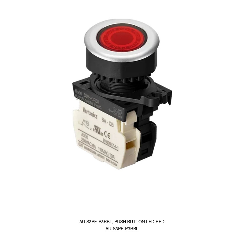 Autonics AU S3PF-P3RBL, PUSH BUTTON LED RED