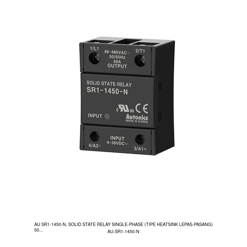 Autonics AU SR1-1450-N, Solid State Relay Single-Phase (Tipe Heatsink Lepas-Pasang)
50A