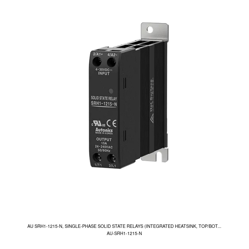 Autonics AU SRH1-1215-N, Single-Phase Solid State Relays (Integrated Heatsink, Top/Bot...