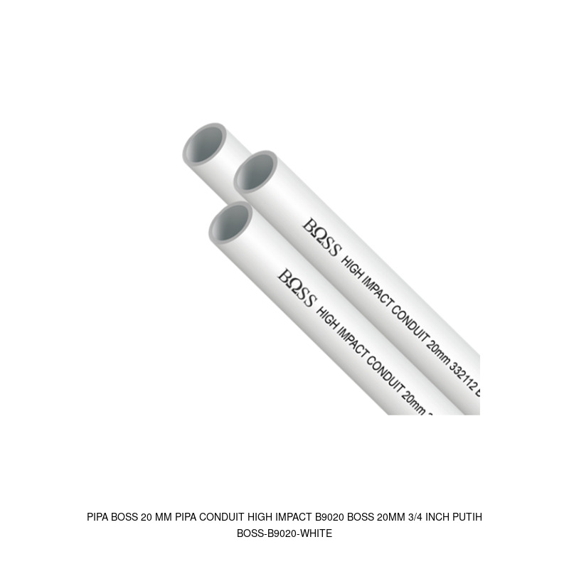 Boss Pipa Boss 20 mm Pipa Conduit High Impact B9020 BOSS 20mm 3/4 Inch Putih