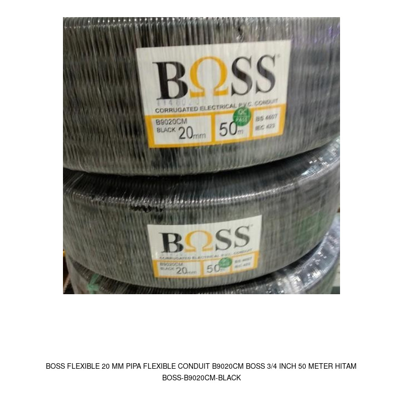 Boss Boss Flexible 20 mm Pipa Flexible Conduit B9020CM BOSS 3/4 Inch 50 Meter Hitam