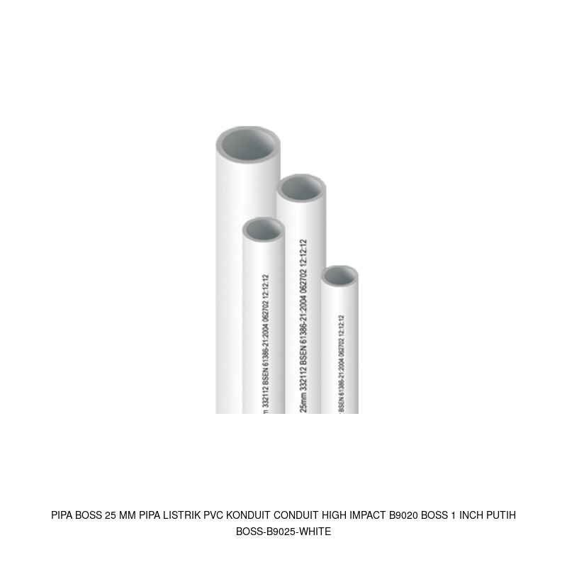 Boss Pipa Boss 25 mm Pipa Listrik PVC Konduit Conduit High Impact B9020 BOSS 1 Inch Putih