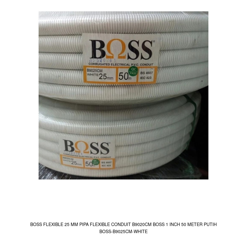 Boss Boss Flexible 25 mm Pipa Flexible Conduit B9020CM BOSS 1 Inch 50 Meter Putih