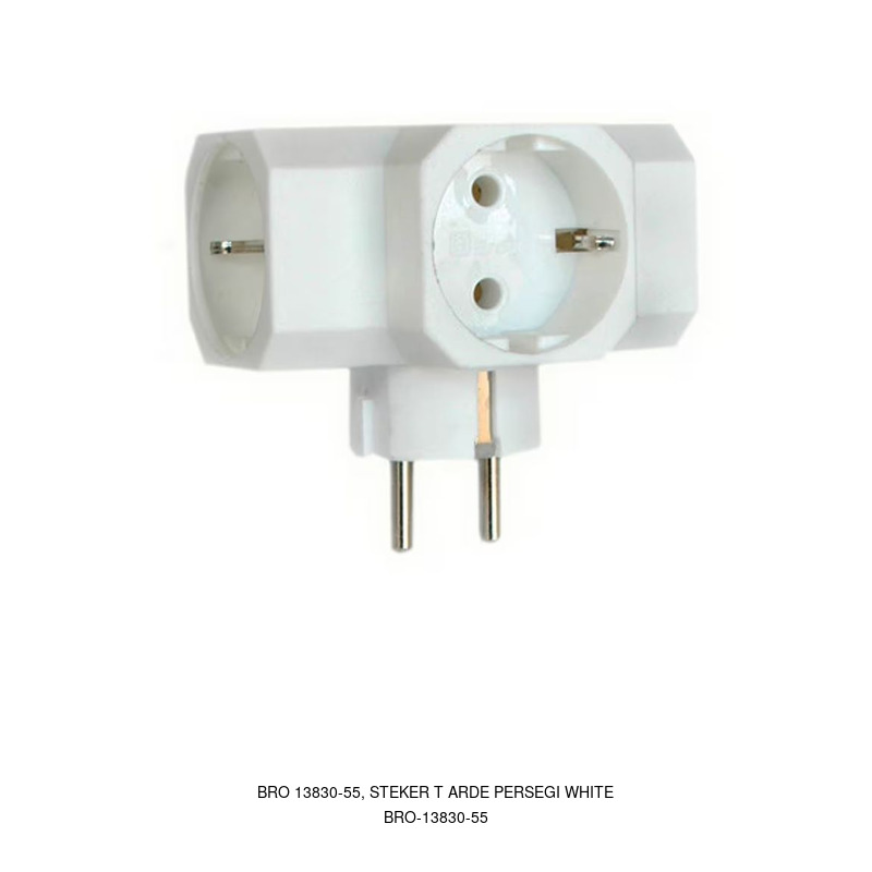 Broco BRO 13830-55, STEKER T ARDE PERSEGI WHITE