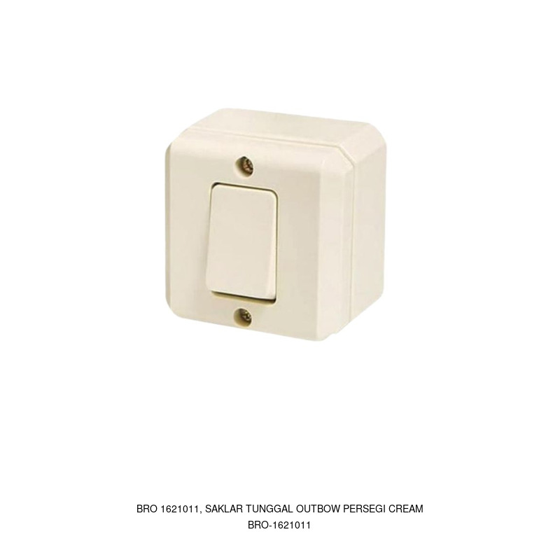 Broco BRO 1621011, SAKLAR TUNGGAL OUTBOW PERSEGI CREAM