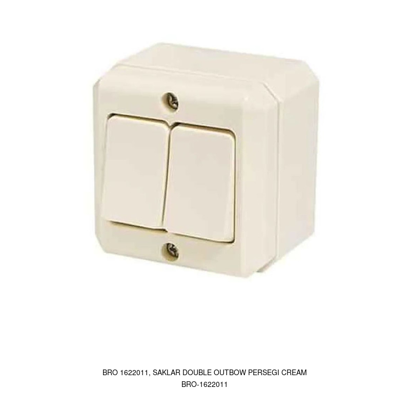 Broco BRO 1622011, SAKLAR DOUBLE OUTBOW PERSEGI CREAM