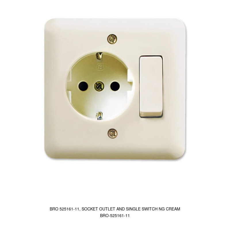 Broco BRO 525161-11, SOCKET OUTLET AND SINGLE SWITCH NG CREAM