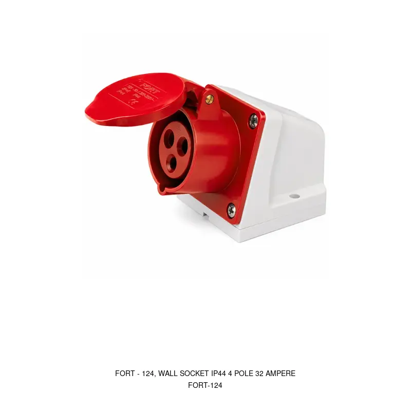 Fort 124, WALL SOCKET IP44 4 POLE 32 AMPERE