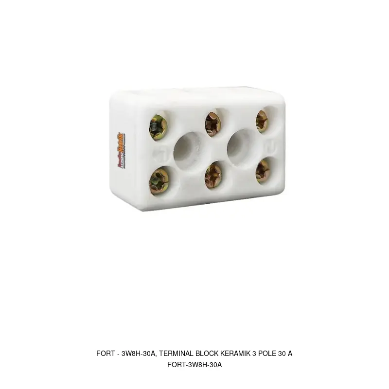 Fort 3W8H-30A, TERMINAL BLOCK KERAMIK 3 POLE 30 A