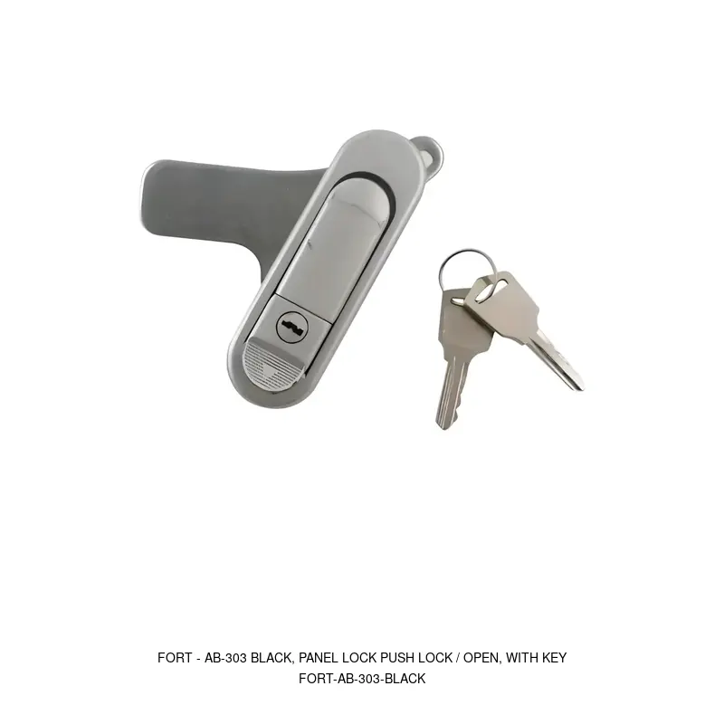 Fort AB-303 BLACK, PANEL LOCK PUSH LOCK / OPEN, WITH KEY