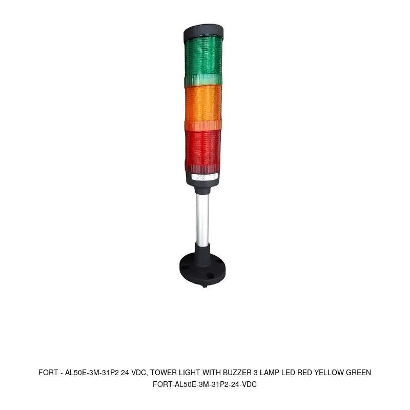 Fort AL50E-3M-31P2 24 VDC, TOWER LIGHT WITH BUZZER 3 LAMP LED RED YELLOW GREEN
