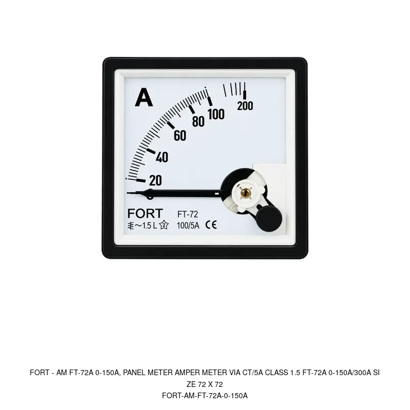 Fort AM FT-72A 0-150A, PANEL METER AMPER METER VIA CT/5A CLASS 1.5 FT-72A 0-150A/300A SIZE 72 X 72