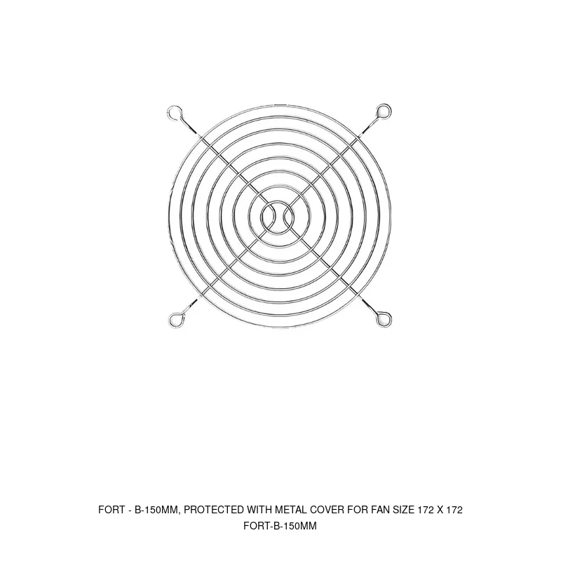 Fort B-150MM, PROTECTED WITH METAL COVER FOR FAN SIZE 172 X 172