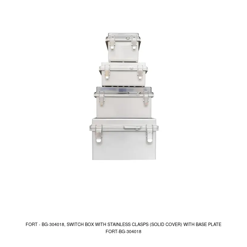 Fort BG-304018, SWITCH BOX WITH STAINLESS CLASPS (SOLID COVER) WITH BASE PLATE