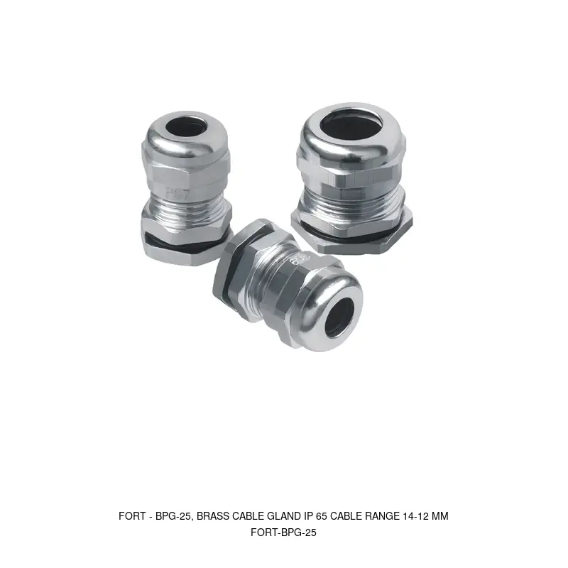 Fort BPG-25, BRASS CABLE GLAND IP 65 CABLE RANGE 14-12 MM