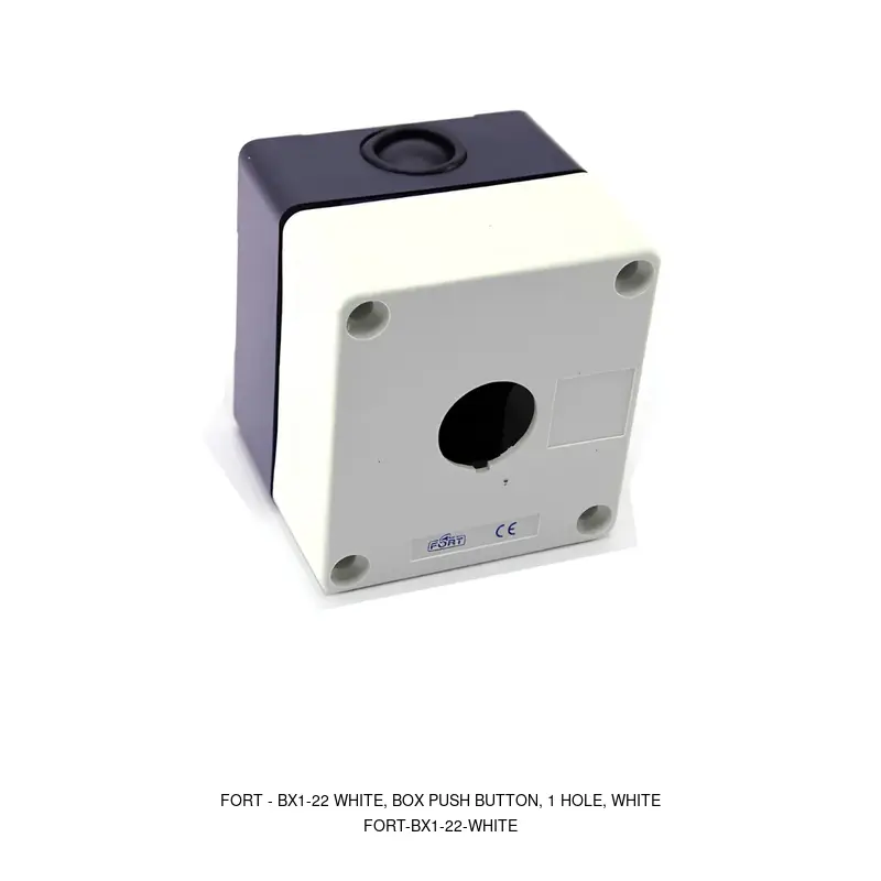 Fort BX1-22 WHITE, Box Push Button, 1 Hole, White