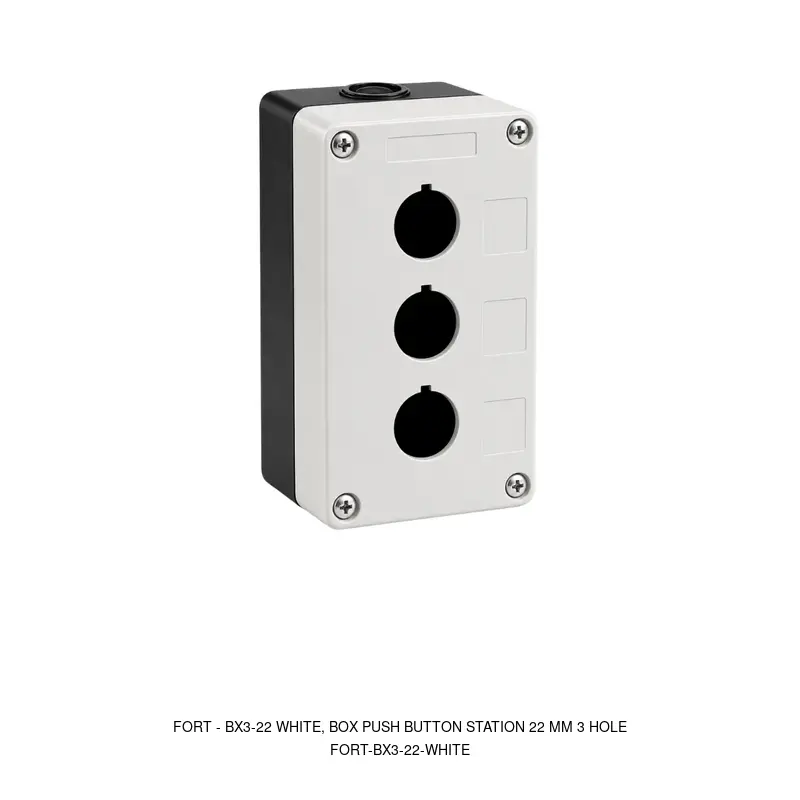 Fort BX3-22 WHITE, BOX PUSH BUTTON STATION 22 MM 3 HOLE