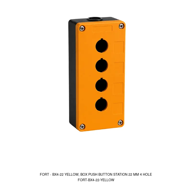 Fort BX4-22 YELLOW, BOX PUSH BUTTON STATION 22 MM 4 HOLE