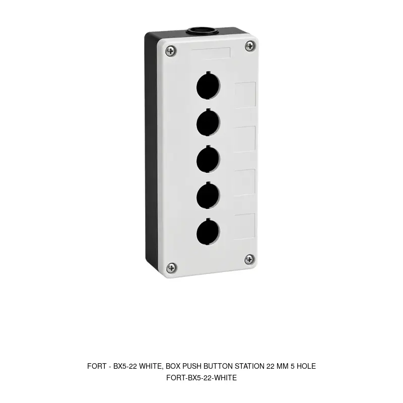 Fort BX5-22 WHITE, BOX PUSH BUTTON STATION 22 MM 5 HOLE