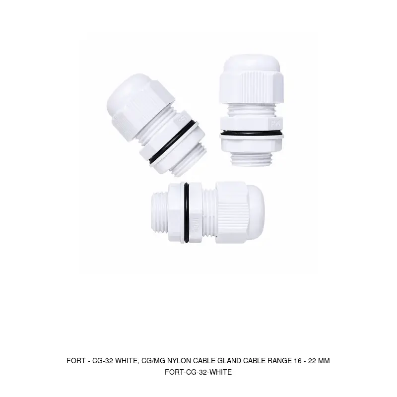 Fort CG-32 WHITE, CG/MG NYLON CABLE GLAND CABLE RANGE 16 - 22 MM