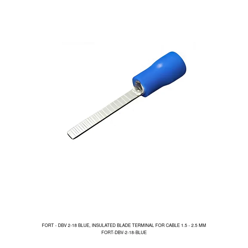 Fort DBV 2-18 BLUE, INSULATED BLADE TERMINAL FOR CABLE 1.5 - 2.5 MM