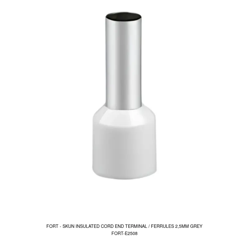 Fort Skun Insulated Cord End Terminal / Ferrules 2,5mm Grey