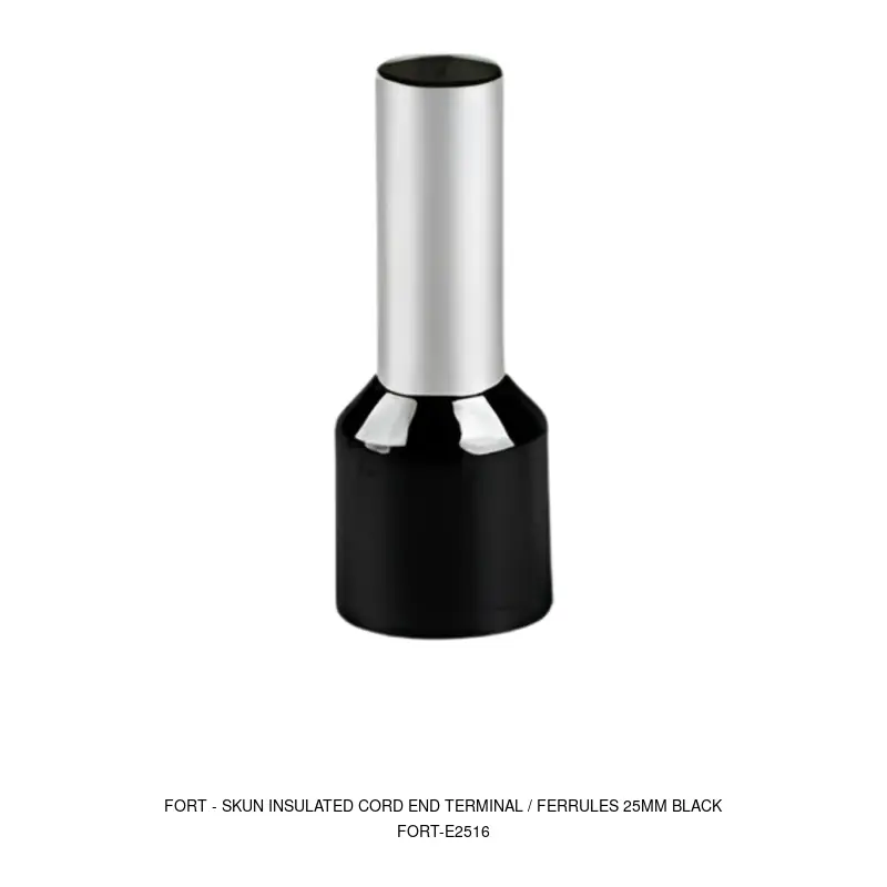 Fort Skun Insulated Cord End Terminal / Ferrules 25mm Black