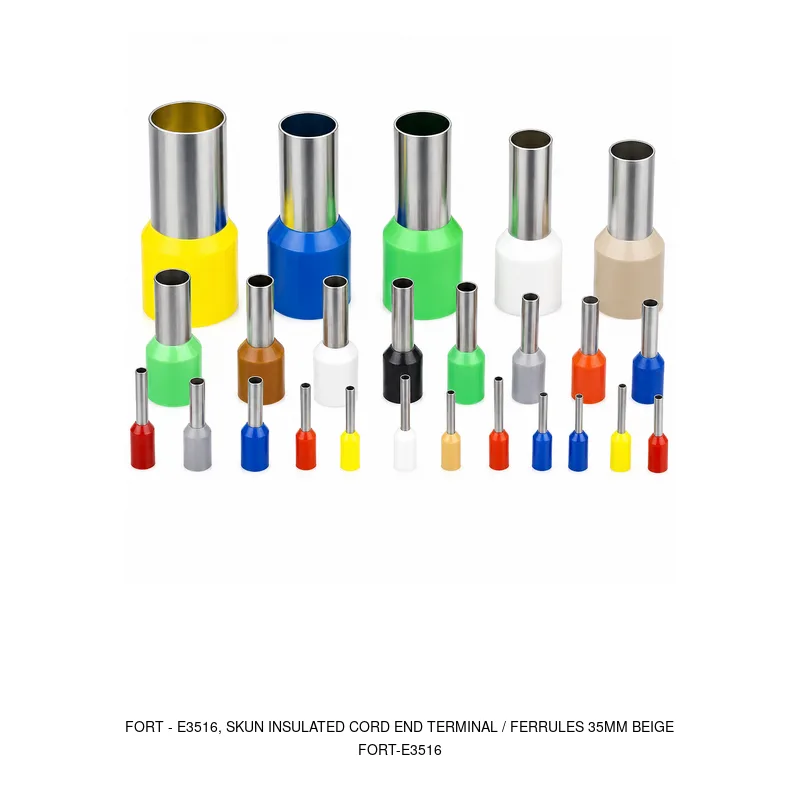 Fort E3516, Skun Insulated Cord End Terminal / Ferrules 35mm Beige