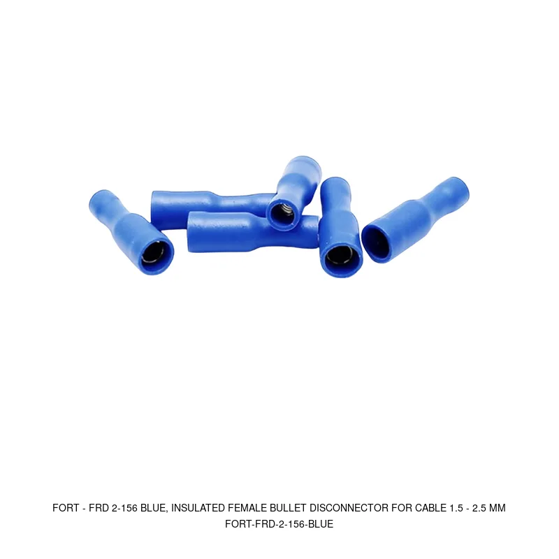 Fort FRD 2-156 BLUE, INSULATED FEMALE BULLET DISCONNECTOR FOR CABLE 1.5 - 2.5 MM