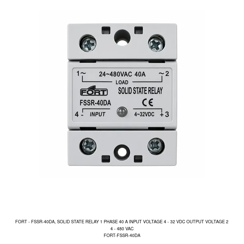Fort FSSR-40DA, SOLID STATE RELAY 1 PHASE 40 A INPUT VOLTAGE 4 - 32 VDC OUTPUT VOLTAGE 24 - 480 VAC