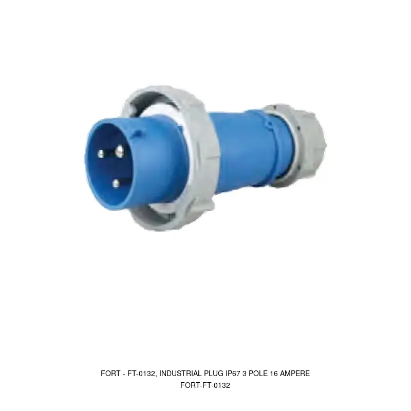 Fort FT-0132, INDUSTRIAL PLUG IP67 3 POLE 16 AMPERE