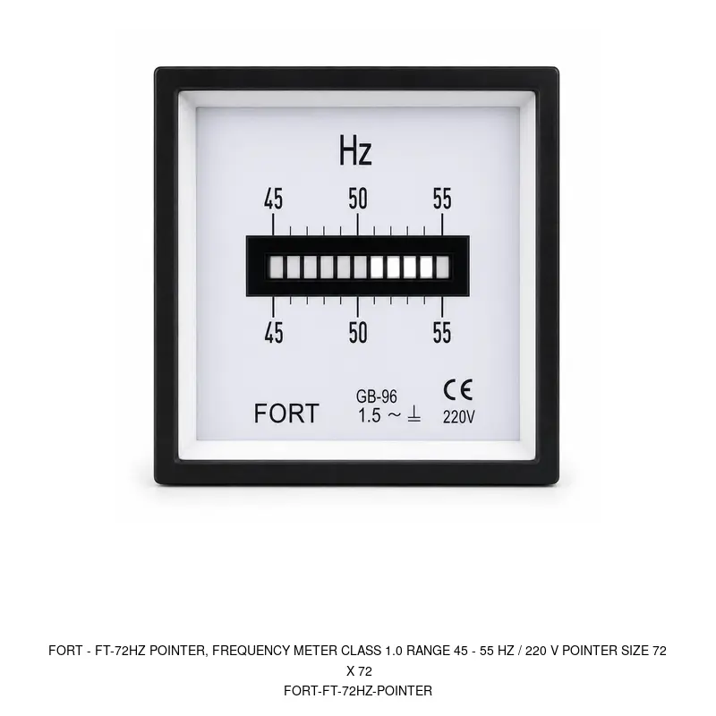 Fort FT-72HZ POINTER, FREQUENCY METER CLASS 1.0 RANGE 45 - 55 HZ / 220 V POINTER SIZE 72 X 72