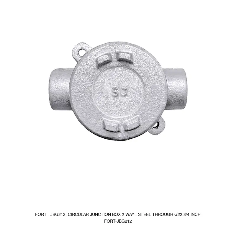 Fort JBG212, Circular Junction Box 2 Way - Steel Through G22 3/4 Inch