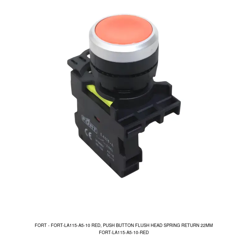 Fort FORT-LA115-A5-10 RED, Push Button Flush Head Spring Return 22MM