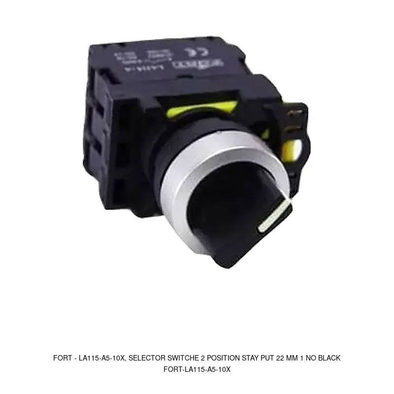 Fort LA115-A5-10X, SELECTOR SWITCHE 2 POSITION STAY PUT 22 MM 1 NO BLACK