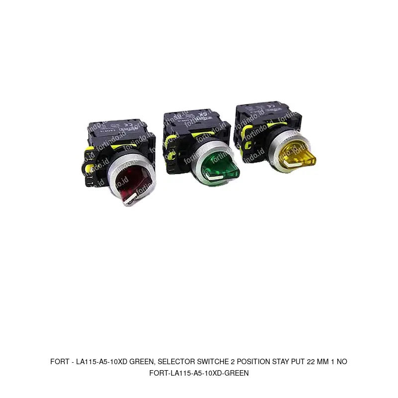 Fort LA115-A5-10XD GREEN, SELECTOR SWITCHE 2 POSITION STAY PUT 22 MM 1 NO
