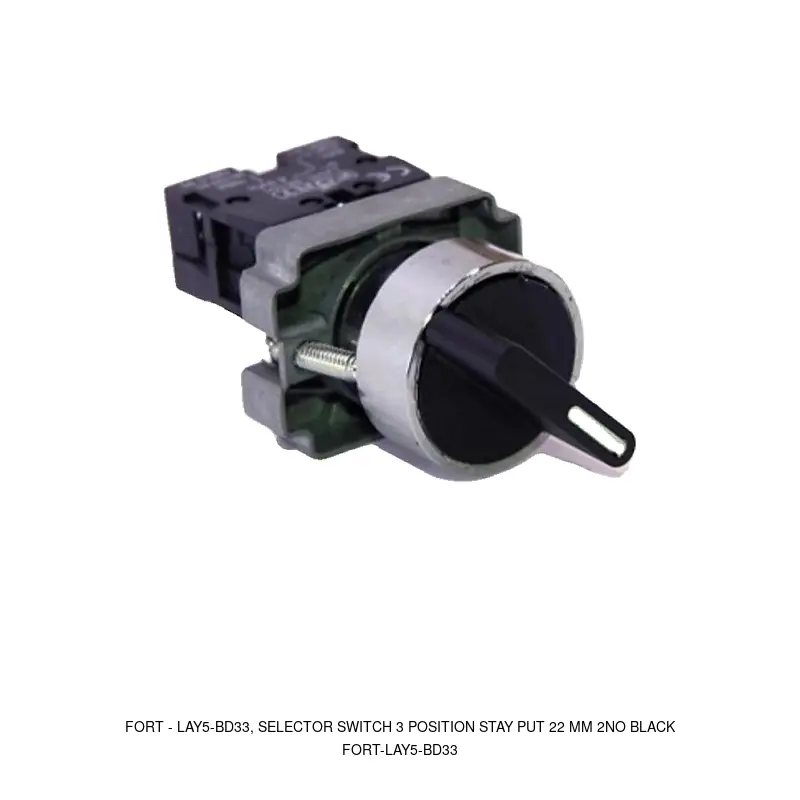 Fort LAY5-BD33, SELECTOR SWITCH 3 POSITION STAY PUT 22 MM 2NO BLACK